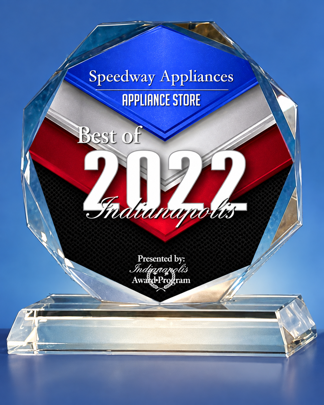 Speedway Appliances Best of Indianapolis 2022 award from the Indianapolis Awards Program